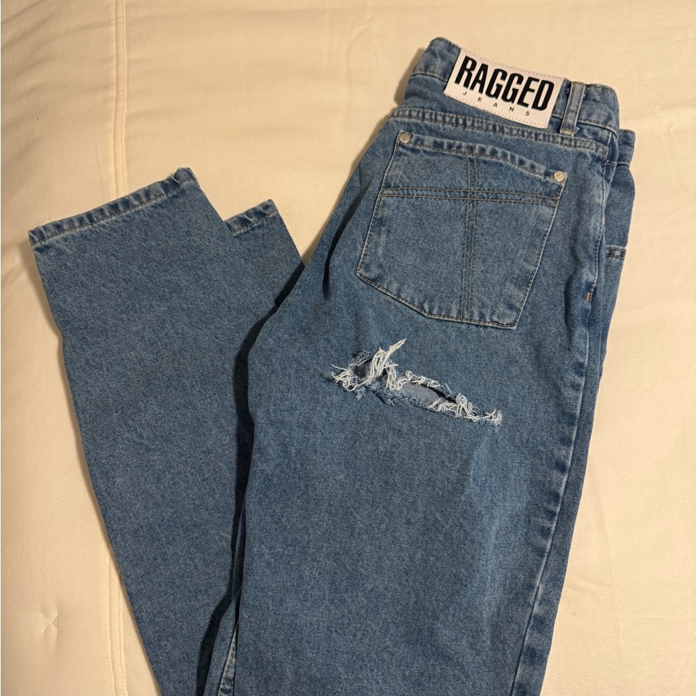 Ragged Priest High Rise Ripped Blue Jeans